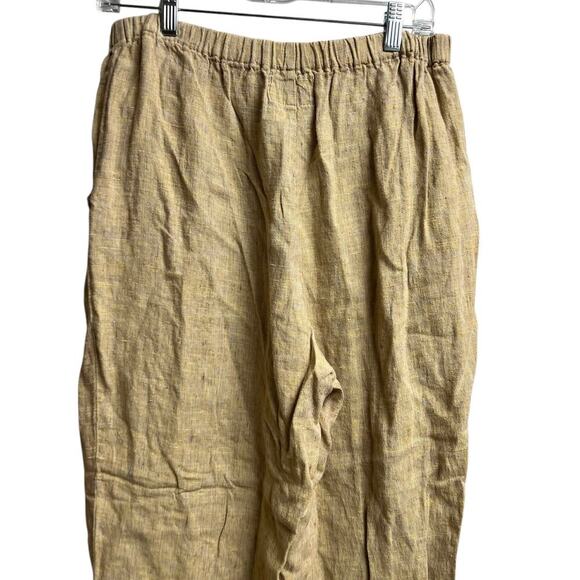 Flax by Jeanne Engelhart Linen Pants Small Toffee Brown Long Tapered Lagenlook - Picture 7 of 8